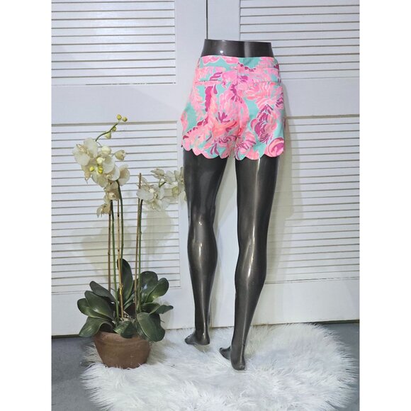 Nwot Lilly Pulitzer Women Multicolor The Buttercup Short Scalloped Hem Sz 8 2610 - Picture 7 of 16